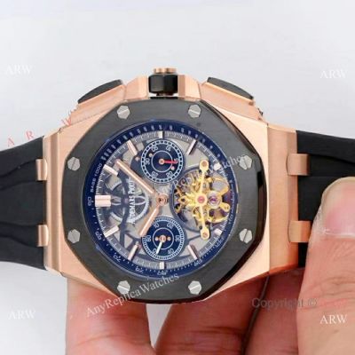 Fake Audemars Piguet Royal Oak offshore Watches Rose Gold Black Bezel